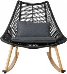 Supama kėdė HELSINKI 84x102xH97cm, rėmas: aliumininis su plastikinių vytelių apdaila, spalva: juoda