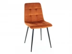 4-ių valgomojo kėdžių komplektas Signal Mila Velvet, oranžinis/juodas