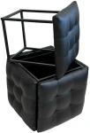 5-in-1 pouffe-transformer - 5 stools in 1 pouffe juodas eco leather