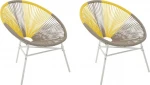 Shumee rinkinys iš 2 rotango kėdės rusvai gelsvas- geltona ACAPULCO