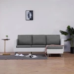 Trivietė sofa su pagalvėlėmis, pilka