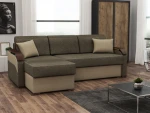 Kampinė sofa-lova Franco III, ruda/smėlio