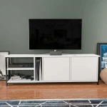 TV staliukas Kalune Design TV stalas Primrose - Juodas, Baltas