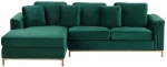 Beliani Dešinioji aksominė kampinė sofa žalia OSLO