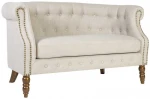 Sofa HOLMES, 2 vietų, 140x75x78 cm, dangos medžiaga: vilkta audiniu, spalva: smėlio spalvos