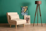 Hanah Home CREAM 1 sėdynės sofa-lova Folde Single - Kreminis