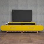 TV staliukas Kalune Design 845, 205 cm, rudas/geltonas