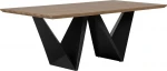 Beliani Shumee Valgomasis stalas 200 x 100 cm tamsi mediena su juodu SINTRA