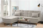 Hanah Home CREAM Kampinė sofa-lova Santo Left - Kreminis