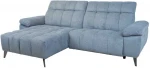 Corner sofa LUZERN LC, electric recliner, bluish pilkas