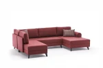 Kampinė sofa-lova Belen, raudona