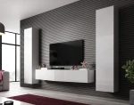 Cama Living room cabinet set VIGO SLANT 2 baltas gloss