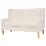 Dvivietė sofa, audinys, kreminė balta spalva