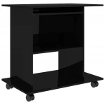 Kompiuterio stalas VidaXL, 80x50x75 cm, juodas