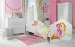 Vaikiška lova Adrk Furniture Casimo Girl with unicorn, 80x160 cm, balta