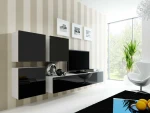 Cama Living room cabinet set VIGO 23 baltas/juodas gloss