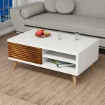 Kalune Design Kavos staliukas Grande - Walnut, Baltas