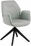 Chair AURA with armrests, light pilkas/juodas