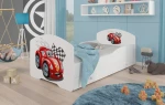 Vaikiška lova Adrk Furniture Pepe car zigzag, 80x160 cm, balta