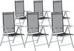 Beliani Sodas komplektas 6 kėdės juodos aliuminio reguliuojamas CATANIA