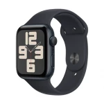 Išmanusis laikrodis Apple Watch SE GPS, 44 mm, Vidurnakčio spalvos aliuminio korpusas su vidurnakčio spalvos sportiniu dirželiu - M/L