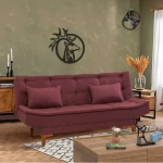 Hanah Home 3 vietų sofa-lova Santo - Claret Raudona