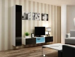 Cama Living room cabinet set VIGO 21 baltas/juodas gloss