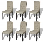 Antikvarinio stiliaus valgomojo kėdžių komplektas, smėlio spalvos 6 vnt.