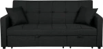 Beliani GLOMMA juoda konvertuojama sofa