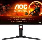 Žaidimų monitorius AOC Q27G3XMN /BK/27 "/VA /2560 x 1440 pikselių/ 16:9/ 1 ms /700 cd/m² /Juodas/ 180 Hz/ 2024 m. modelis