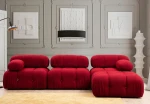 Hanah Home Kampinė sofa Bubble Corner ( L1-O1-1R -Puf) - Raudona