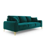 Keturvietė sofa Velvet Larnite, 237x102x90 cm, tamsiai žalia