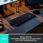 Belaidė klaviatūra Logitech MX MECHANICAL, išdėstymas: Vokiečių (Qwertz), "Tactile Quiet", pilkos spalvos