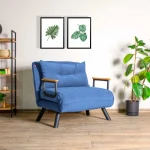 Hanah Home Mėlyna 1 sėdynės sofa-lova Sando Single - Mėlyna