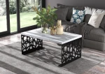 Kavos staliukas ADRK Furniture Semara 100x60cm, pilkas/juodas