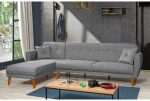 Kalune Design Kampinė sofa-lova Aria Köşe - Dark Pilkas