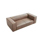 Dvivietė odinė sofa Agawa, 211x100x68, smėlio