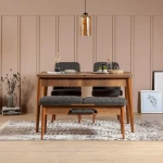 Kalune Design Išplečiamas pietų stalas ir kėdės (4 vienetai) Vina 1053 - Anthracite, Walnut