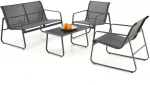 Lauko baldų komplektas CONOR garden set (sofa + 2 chairs + coffee table), dark pilkas / light pilkas