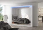 Spinta ADRK Furniture su LED apšvietimu Chester 250, balta
