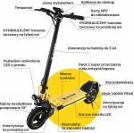 Manta XRIDER F10 elektrinis motoroleris, taikymas, KERS, 1400W PEAK, DMEGC 18.2ah akumuliatorius su aktyviu balansavimo įtaisu