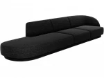 Kairinė sofa Micadoni Miley, 302 x 85 x 74 cm, juoda