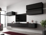 Cama Living room cabinet set VIGO SLANT 4 juodas/juodas gloss