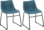 Beliani 2 kėdžių rinkinys valgomojo mėlynajai BATVIA