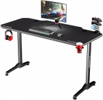 Žaidimų stalas Ultradesk Frag Gaming Desk, Juodas su baltu kilimėliu