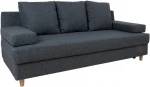 Sofa bed VELLA with storage box, dark pilkas