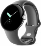 Išmanusis laikrodis Google Pixel Watch WiFi (41mm, 32 GB), Sidabrinės spalvos apvadas su pilkos spalvos silikoniniu dirželiu