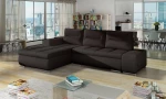 Kairinė kampinė sofa Eltap Ottavio, tamsiai ruda