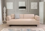 Kalune Design 3 vietų sofa-lova Infinity with Side Table - rusvai gelsvas