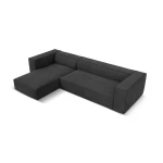 Keturvietė kairinė kampinė sofa Agawa, 290x173x68 cm, tamsiai pilka